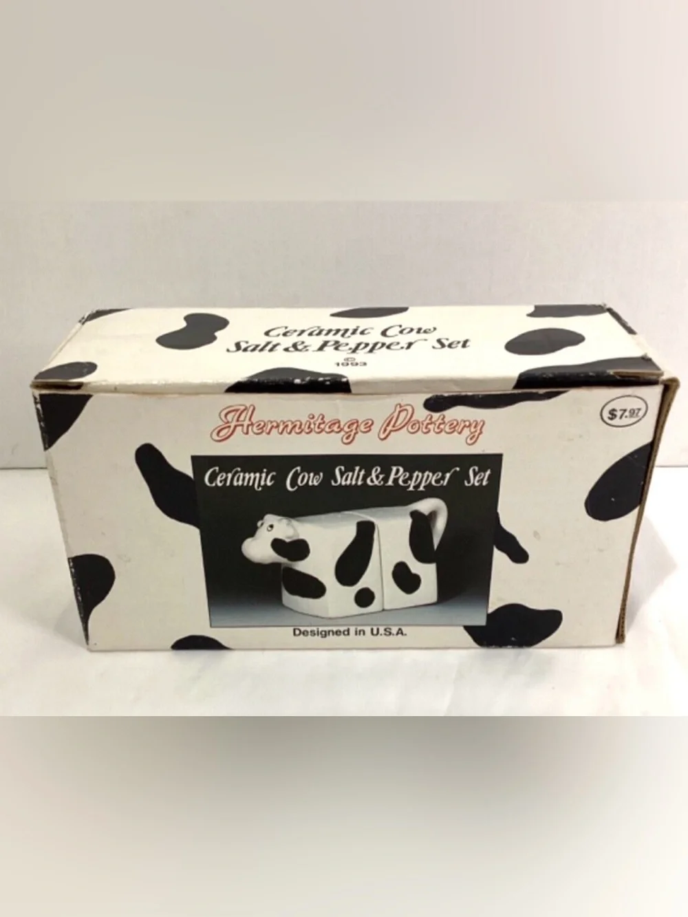 Black & White Ceramic Cow Salt and Pepper Set